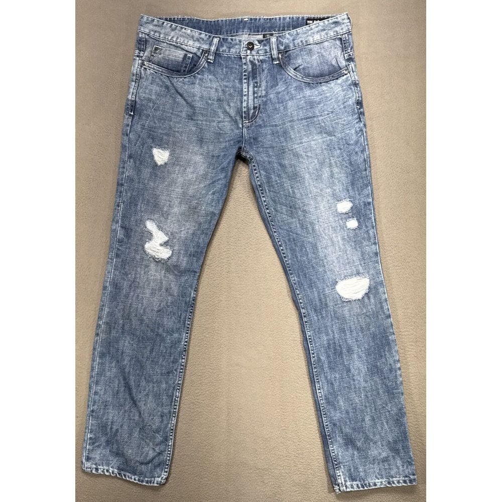 Buffalo David Bitton Jeans Mens 36x32 Ash X‎ Basic Skinny Preppy Acid Wash Denim